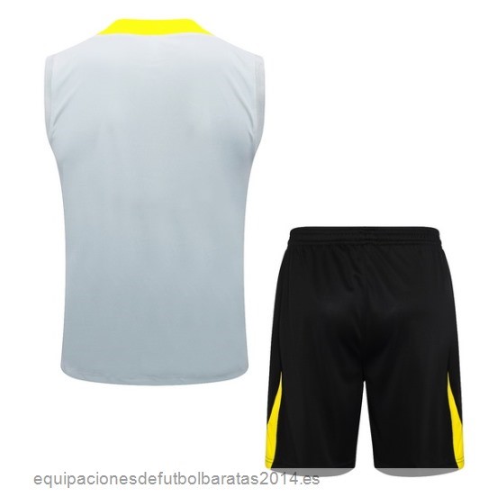 Nuevo Entrenamiento Sin Mangas Conjunto Completo Liverpool 24/25 Gris Amarillo Negro Baratas